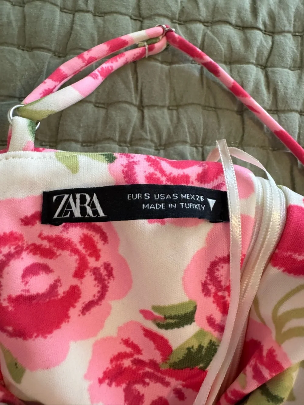 Zara Floral Pink Rose Corset Dress - Picture 2 of 2